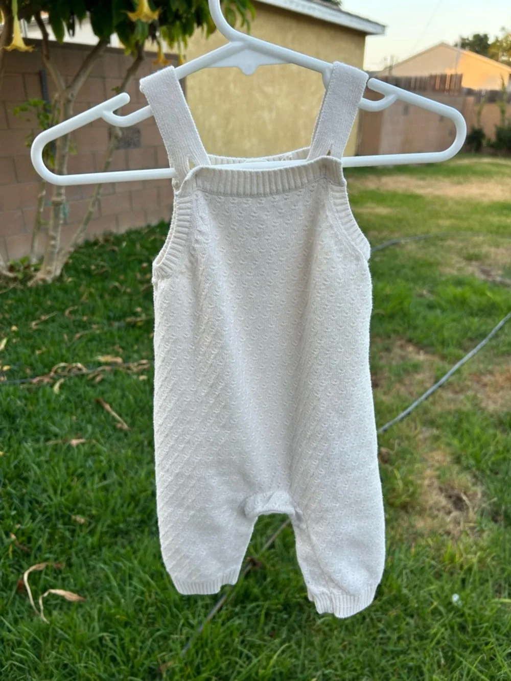 GAP Cream Knit Baby Overalls